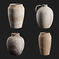 Artisanal Ceramic Vessels Featuring Various Shapes Textured Surfaces And Neutral Tones 3d model