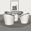 Modern Reception Table and Chair Combination Rest Area Sofa Coffee Table Meeting Guests Sofa Chair Round Coffee Table Modern Negotiation Table and Chair Combination 3d model