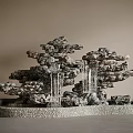 Decorative Rockery Stones With Layered Waterfall And Intricate Base For Indoor Decor