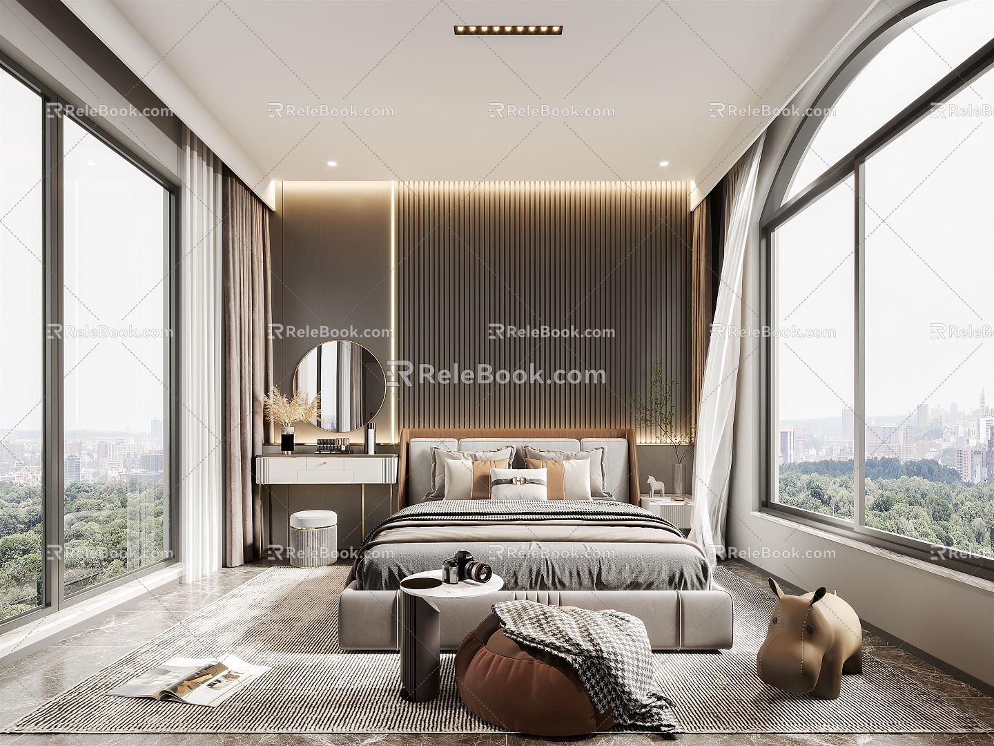 Light Luxury Bedroom Villa Master Bedroom 3d model