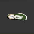 Stylish Green and White Sneakers with Pink Accents White Laces and Modern Design