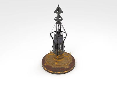 Public Outdoor Facility Metal Tower With Solar Panel And Circular Base 3d model