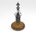 Public Outdoor Facility Metal Tower With Solar Panel And Circular Base