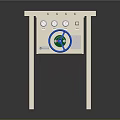 Industrial Control Panel Equipment With White Frame Blue Knob And Gauges