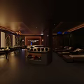Luxury Spa Lounge Interior With Comfortable Loungers Greenery Wall And Warm Lighting Decorative Art
