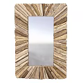 Rustic Decorative Wall Mirror Featuring Natural Driftwood Frame And Rectangular Shape 3d model