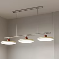 Modern Ceiling Mounted Pendant Light With Three White Shades And Red Accents