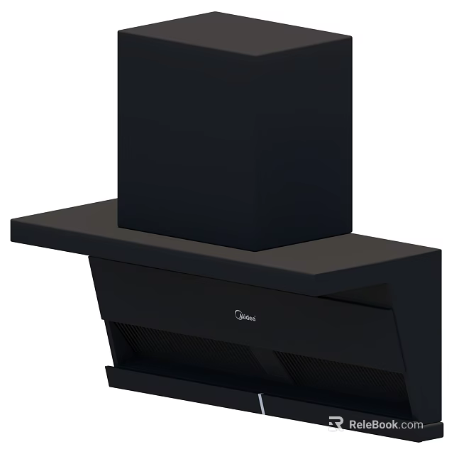 Modern Black Kitchen Range Hood Appliance With Contemporary Design And Functionality 3d model 