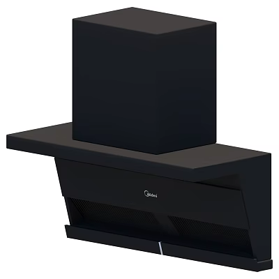 Modern Black Kitchen Range Hood Appliance With Contemporary Design And Functionality 3d model