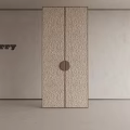 Modern Textured Double Doors With Wooden Surface And Round Handle In Minimalist Design