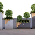 Modern Garden Decorative Planters With Green Topiaries And Tiered Design