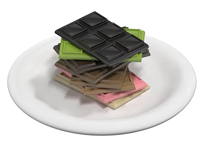 Chocolate Food Snack Chocolate Chuck Chocolate Chip 3d model Chocolate Food Snack Chocolate Chuck Chocolate Chip 3d model