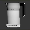 Modern Household Electric Kettle With White Body Stainless Steel Top And Digital Display Base