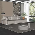 Multi-person sofa coffee table combination 3d model