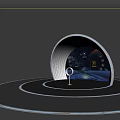 Modern all-in-one spherical experience space 3d model