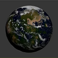 Realistic Earth Globe With Blue Oceans Green Landmasses And White Clouds