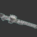 Sci Fi Advanced Futuristic Weapon With Blue Glowing Accents And Metallic Design