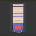 Blue And Beige Toy Truck With Red Accents And Cargo Area