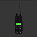 Black Walkie Talkie With Green Display Keypad And Antenna For Communication