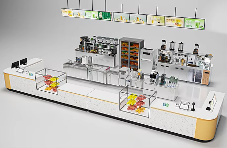 Modern Milk Tea Bar Modern Dessert Bakery Modern Dessert Bakery Cake Shop Bakery Cake Shop Kitchen Equipment Dessert Shop 3d model