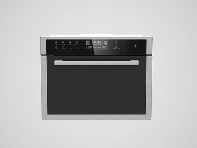 Stainless Steel Kitchen Oven With Digital Display Control Buttons And Glass Door 3d model