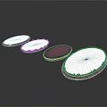 Round Decorative Mirrors With Metal Frames In Silver And Blue Tones For Home Decor