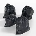 Four Black Garbage Bags For Home Kitchen Waste Disposal And Cleaning