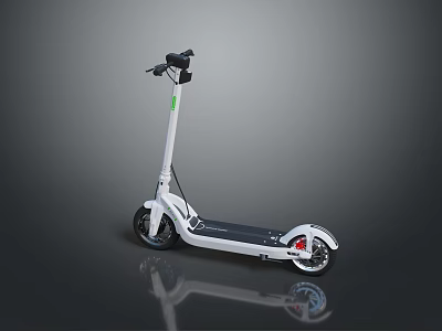 White Electric Scooter With Black Handlebar And Sleek Modern Design Features 3d model