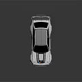 Gray And White Modified Racing Car With Wide Body Kit Rear Spoiler Blue Wheels