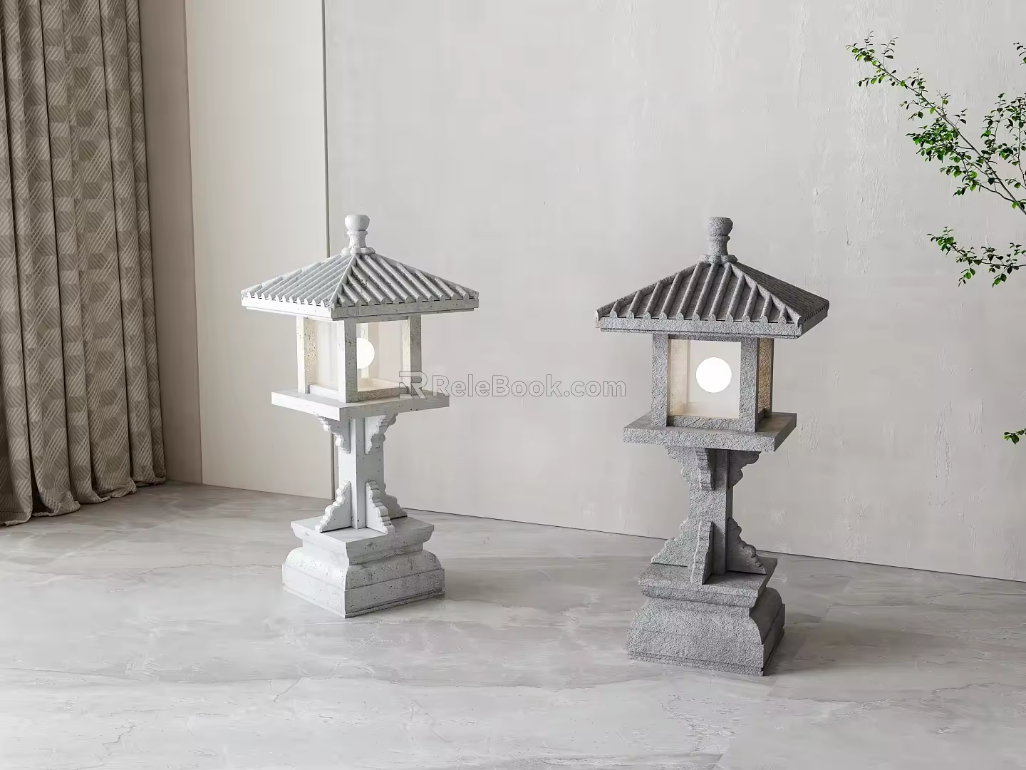 New Chinese Courtyard Floor Lamp 3d model