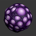 Purple Spherical LED Light Fixture With Hollow Circular Cutouts And Illuminated Center