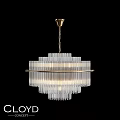 Modern Elegant Chandelier With Transparent Glass Tubes And Golden Metal Frame