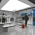 Modern Clothing Store Interior With Glass Display Racks Mannequins And Bright Space