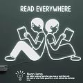 Modern Neon Lighting Combination For Reading With Two People And READ EVERYWHERE Design 3d model