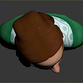 Animated Game Movie Character With Long Brown Hair Gold Headband Green Top And White Patterns