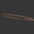 Antique Wooden Boat Hull Featuring Structural Holes And Smooth Wooden Surface