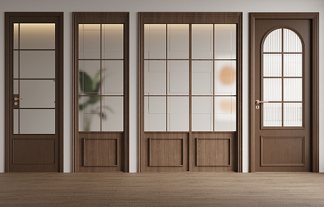 Middle style single door swing door sliding door 3d model