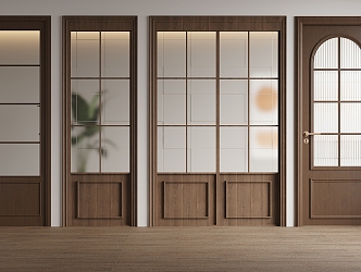 Middle style single door swing door sliding door 3d model