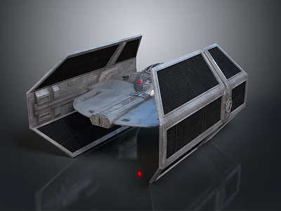 Detailed Black Starfighter Model With Open Cockpit And Metallic Shiny Exterior Design 3d model