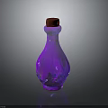 Food Grade Purple Glass Bottle With Cork Stopper For Storing Edible Oils And Spices