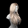 Game Movie Character With Long Wavy Blonde Hair In 3D Render On Black Background
