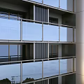 Modern Multi Storey Building Balcony Fencing With Glass And Metal Design