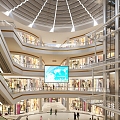 Modern shopping mall shopping mall round hall 3d model