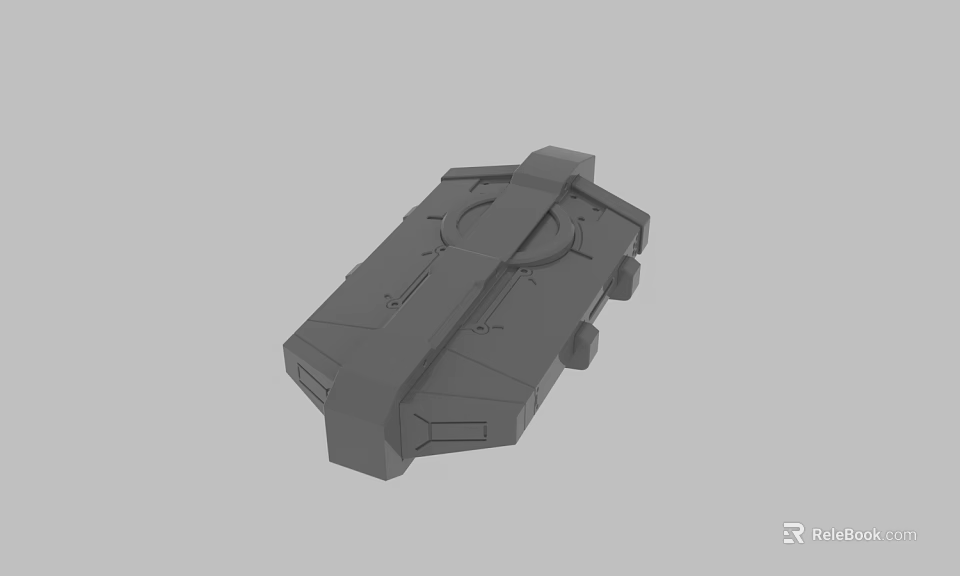 Gray 3D Model of Mechanical Component With Geometric Shapes And Structural Design 3d model 