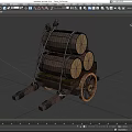 Cart earth cart truck two-wheeler game cart racket wood cart wood cart wood trailer ancient wooden cart low face number low model simple model realistic 3d model