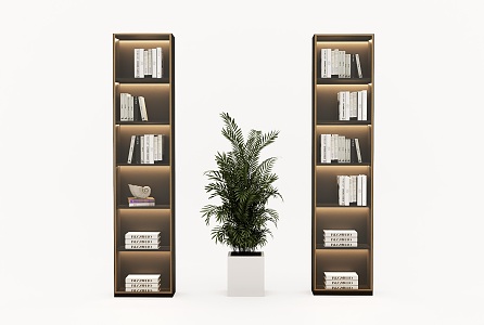 Decorative Cabinet Bookcase Glass Cabinet Shelf Cabinet 3d model