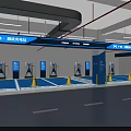 Xpeng Super Charging Station With Blue Floor Parking Spaces And Yellow Cones