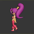 Game Movie Character with Pink Long Hair Yellow Accessory Blue Eyes and 3D Design