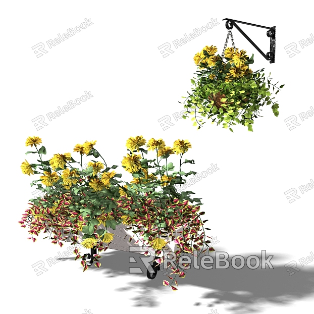 Modern basket flower basket model