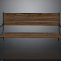 Wooden Bench With Metal Frame Modern Design Solid Wood Seat And Backrest Furniture